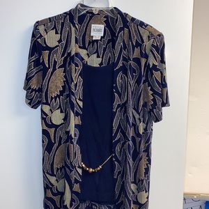 R&M Richards by Karen Wong top/jacket & navy pants. Sz 14